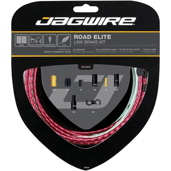 Jagwire Road Elite Link Brake Cable Kit SRAM Shimano Ultra-Slick Red