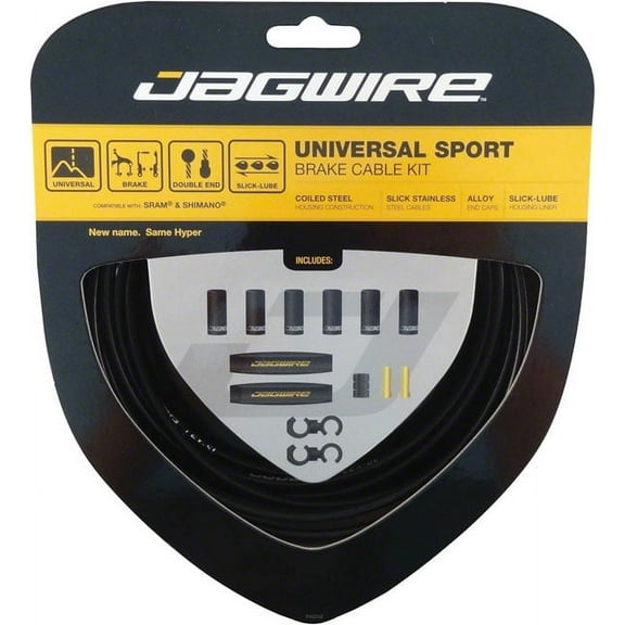 Jagwire Universal Sport Brake Cable Kit Lube Lined Housing Road and MTB Black