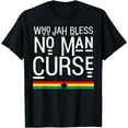 thumbnail image 1 of Jah Who Bless No Curse Man Rasta Flag Reggae Roots Jamaica T-Shirt, 1 of 4