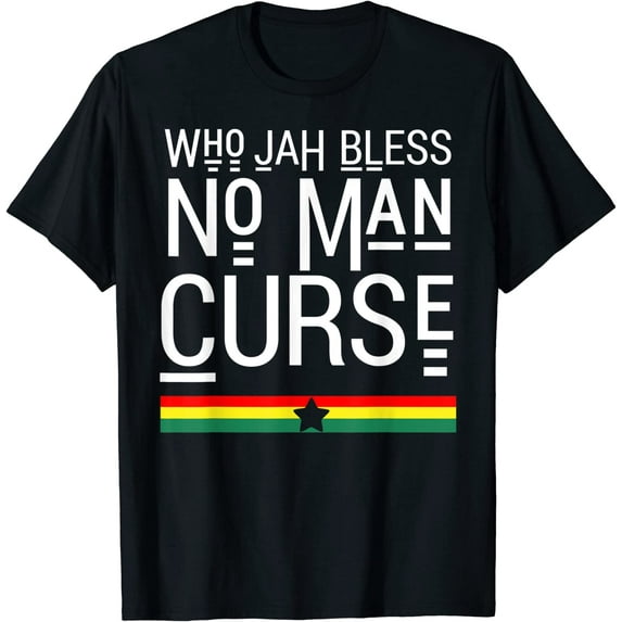 Jah Who Bless No Curse Man Rasta Flag Reggae Roots Jamaica T-Shirt