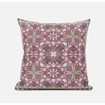 Jahan Paisley Suede Zippered Pillow with Insert in Purple Blue 16 x 16
