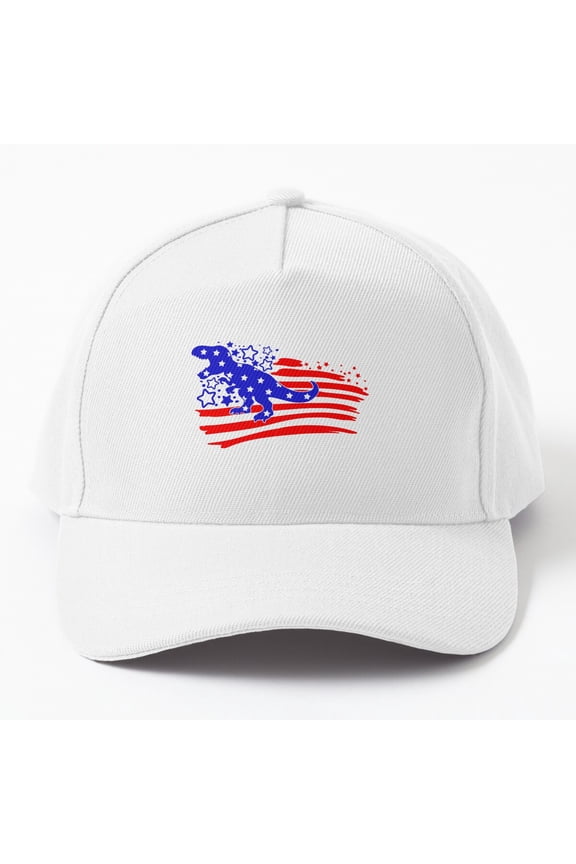 4Th Of July Svg, Patriotic Dinosaur, T-Rex, Independence Day Cap Baseball Cap, Hats For Men, Gift For Him