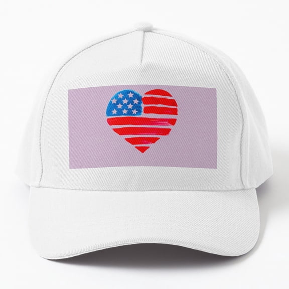 Jahat A Cute Patriotic Graphic With An American Flag Heart Cap Baseball Cap, Hats For Men, Gift For Him