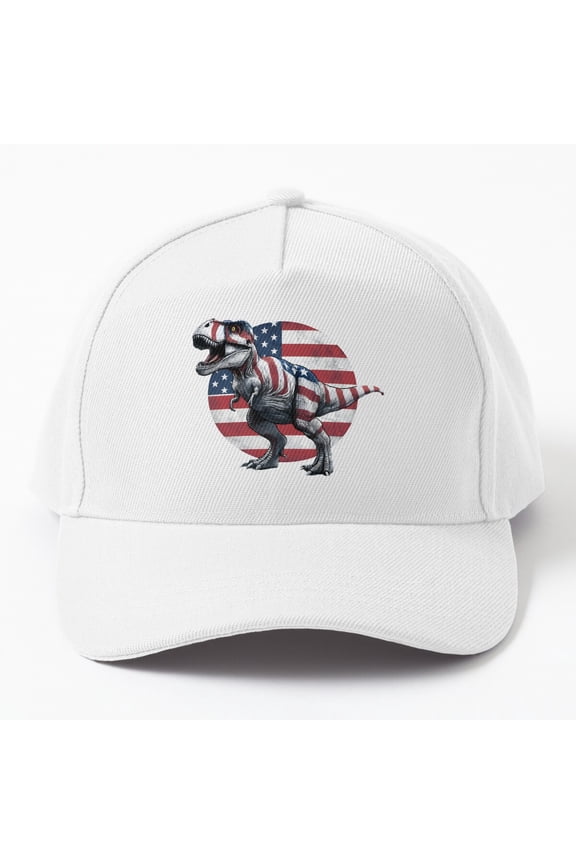 A Patriotic Tyrannosaurus Rex 4Th Of July Cap Hats For Men, Gift For Him