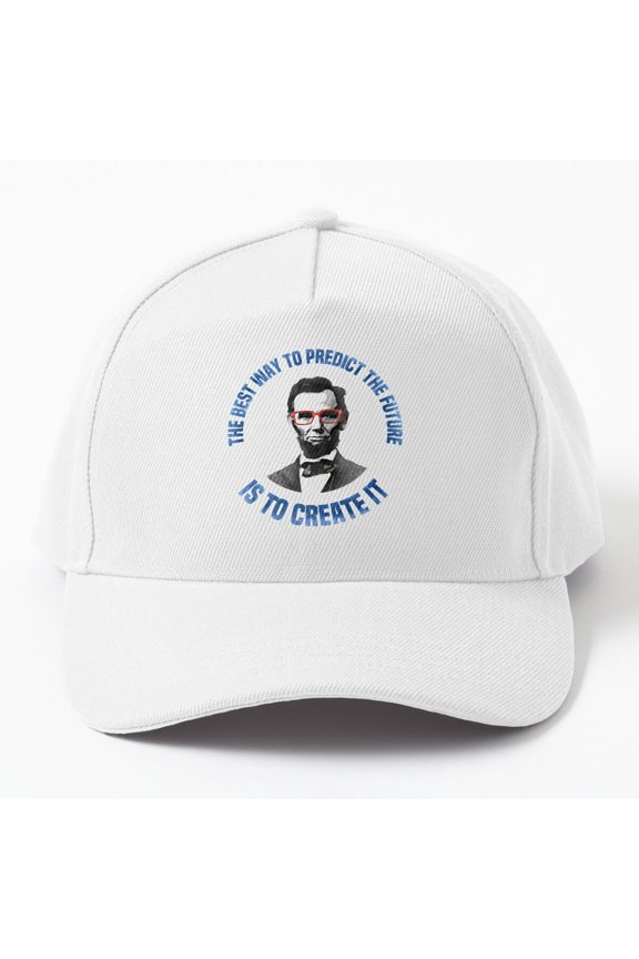 Abraham Lincoln - The Best Way To Predict The Future Is To Create It - Quote - Red White Blue - Distressed Cap Hats For Men, Gift For Him