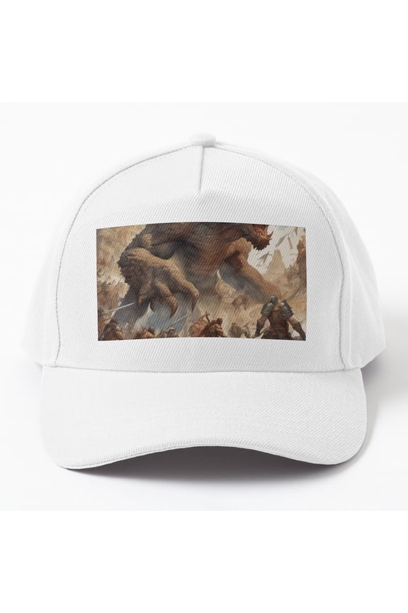 An Epic Battle With A Monstrous Giant Cap Hats For Men, Gift For Him