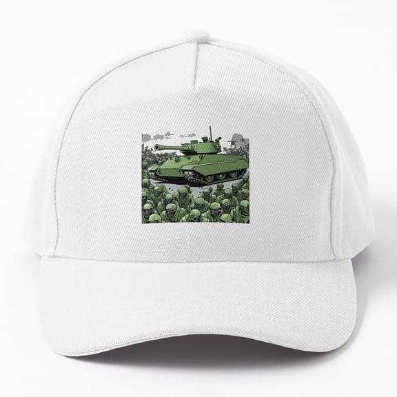 Jahat Apocalypse Army Tank Surrounded By Zombie Soldiers Cap Hats For Men, Gift For Him