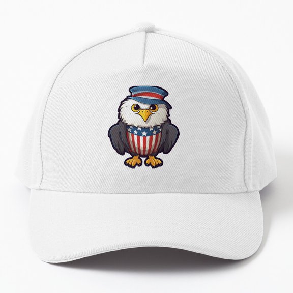 Jahat Cheerful Bald Eagle In Patriotic Attire 4Th July Cap Hats For Men, Gift For Him