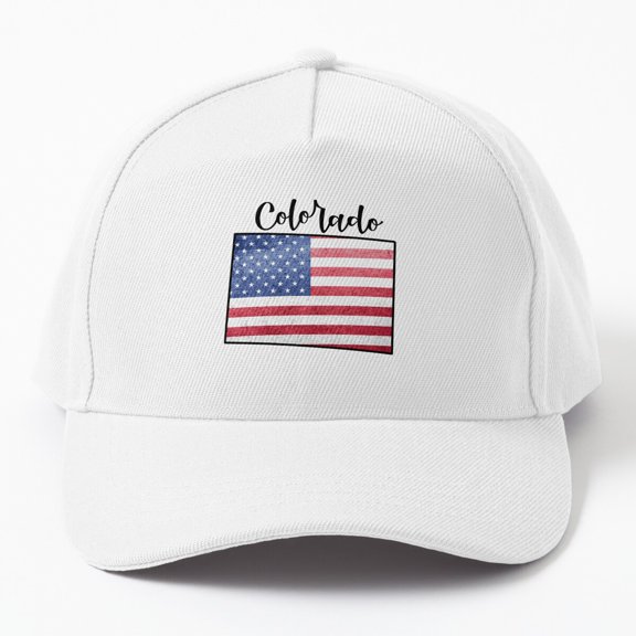 Jahat Colorado State Outline With Patriotic Usa American Flag Cap Baseball Cap, Hats For Men, Gift For Him