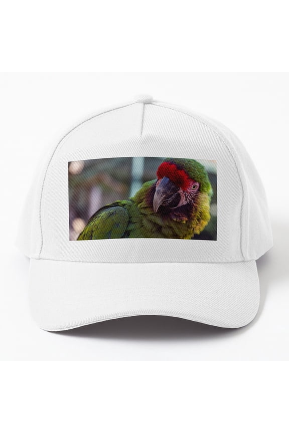 Expressive Look – Military Macaw In Close-Up Cap Hats For Men, Gift For Him