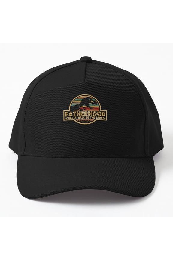 Fatherhood Like A Walk In The Park Retro Vintage T Rex Dinosaur Father'S Day Cap, Hats For Men, Gift For Him