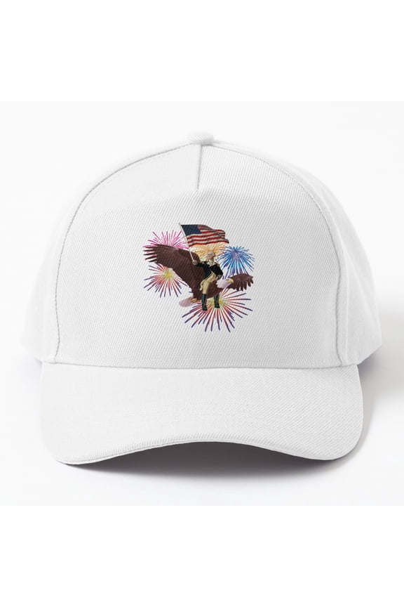 George Washington Riding An Eagle With A Flag 4Th Of July Cap Baseball Cap, Hats For Men, Gift For Him