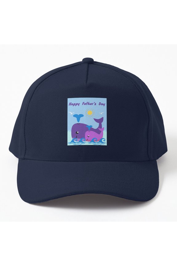Happy Father'S Day Swimming Whale Family Cute Vector Art Cap, Hats For Men, Gift For Him
