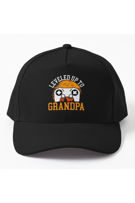 I Have Leveled Up To Grandpa Funny Retro Gamer Controller Promoted To Grandpa Cap, Hats For Men, Gift For Him