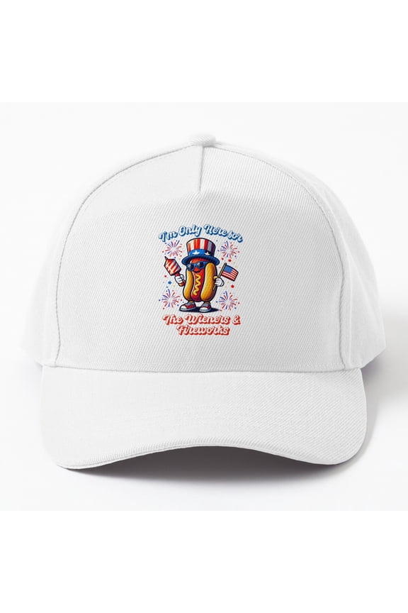 I'M Only Here For The Wieners And Fireworks Funny 4Th Of July Patriotic Hot Dogs Gift Cap Baseball Cap, Hats For Men, Gift For Him