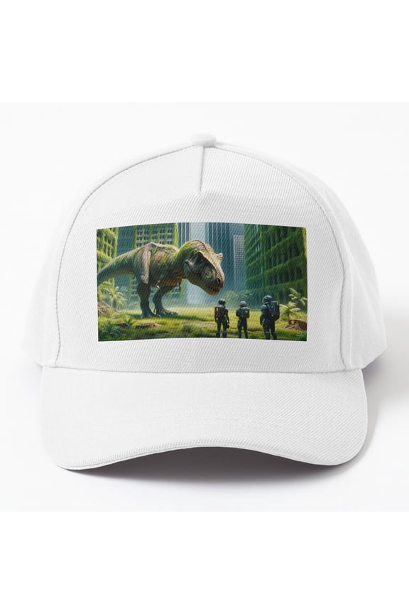Jurassic Encounter In Abandoned Urban Jungle Cap Hats For Men, Gift For Him