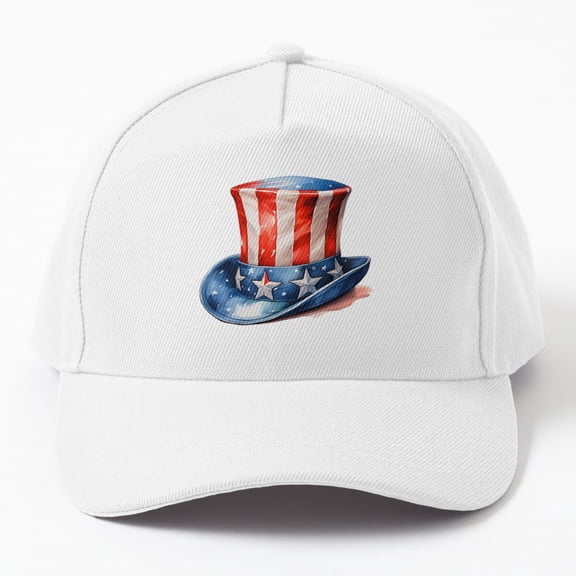 Jahat Patriotic American Top Hat Watercolor Cap Hats For Men, Gift For Him