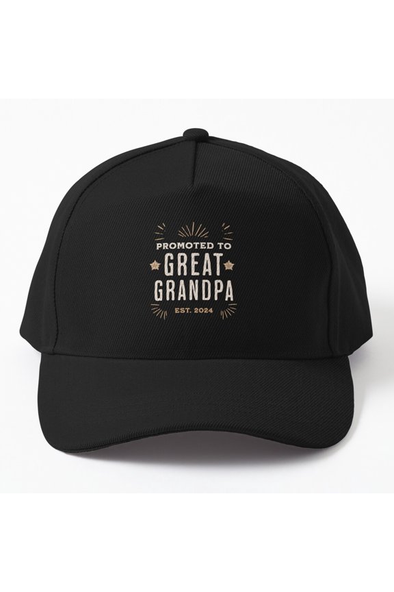 Promoted To Great Grandpa Est. 2024 Cap, Hats For Men, Gift For Him