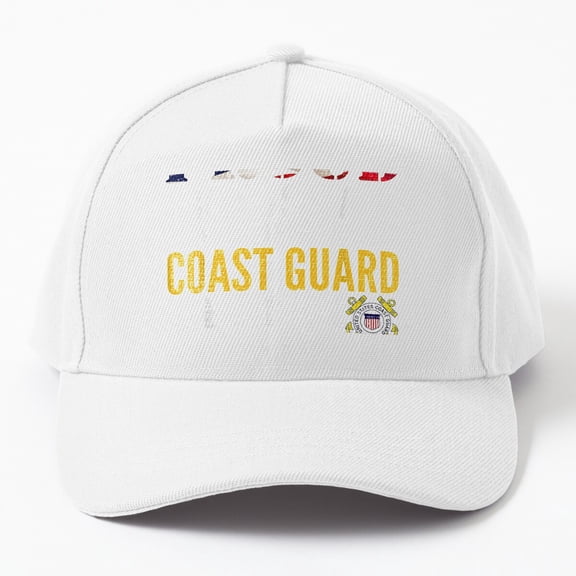 Jahat Proud Bonus Dad Of A Coast Guard Veteran American Flag Cap Hats For Men, Gift For Him