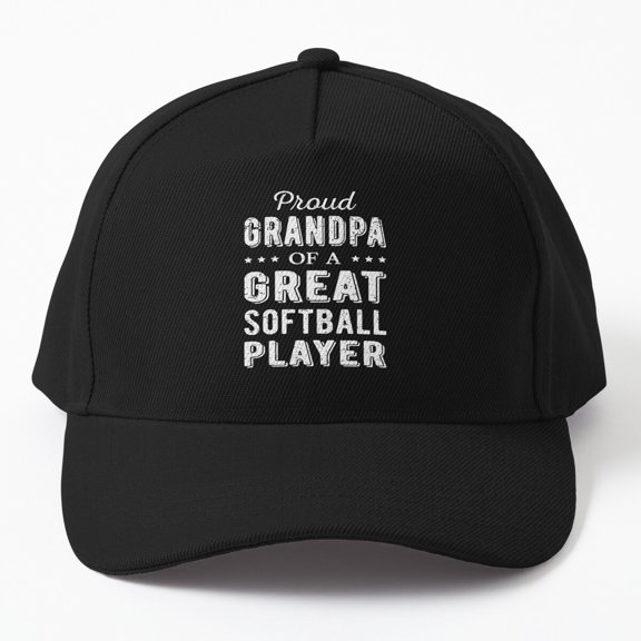 Jahat Proud Grandpa Of A Great Softball Player I Cap, Hats For Men, Gift For Him
