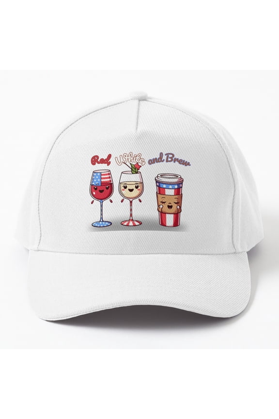Red, White, And Brew Cap Baseball Cap, Hats For Men, Gift For Him