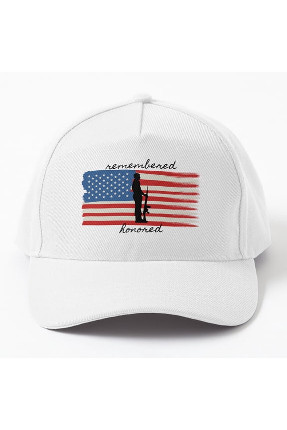 Remembered And Honored Memorial Day Cap Baseball Cap, Hats For Men, Gift For Him
