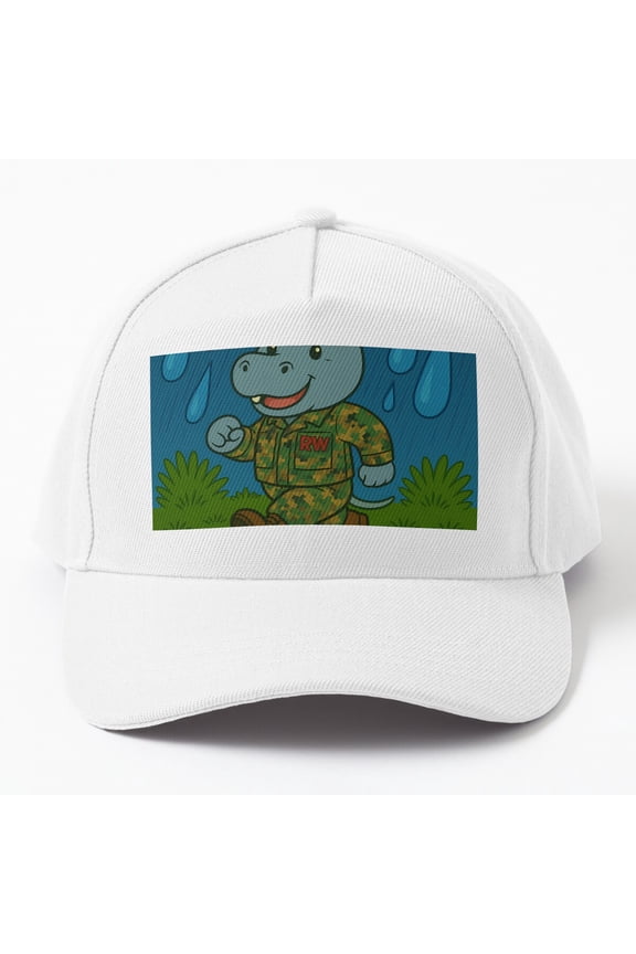 Smiling Hippo In Camo – Rw Military Series Cap Hats For Men, Gift For Him
