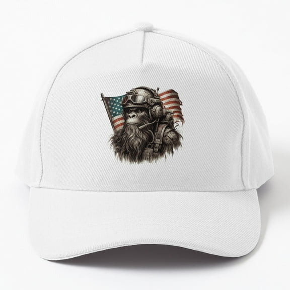 Jahat The Bigfoot Soldier American Flag 4Th Of July Cap Baseball Cap, Hats For Men, Gift For Him