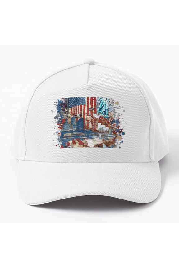 The Word America 1776 Usa Flag Letters Cap Baseball Cap, Hats For Men, Gift For Him