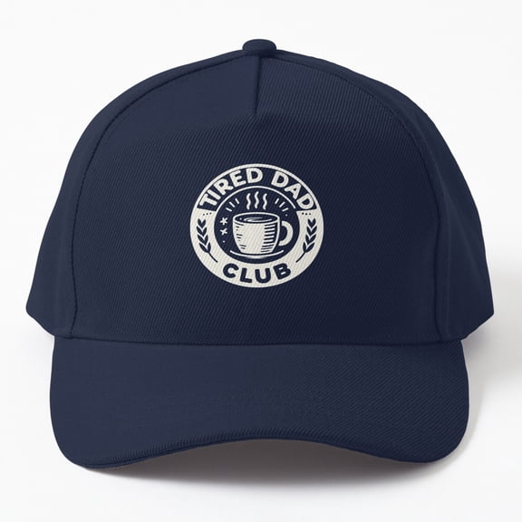 Jahat Tired Dad Club Logo 1 White Cap, Hats For Men, Gift For Him