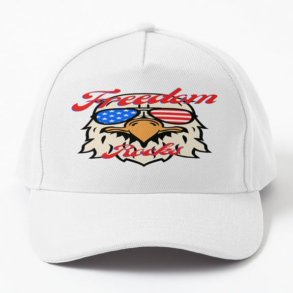 Jahat Usa Rocks Bald Eagle Cap Baseball Cap, Hats For Men, Gift For Him