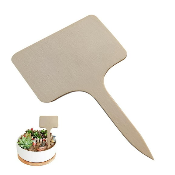 Jahhsay 10/50Pcs Bamboo Plant Labels Eco-Friendly T-Type Wooden Tags Garden Marker Hot U5S9