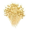 thumbnail image 1 of Jahhsay® Gold Pearl Cocktail Picks, Bamboo Appetizer Toothpicks R1P7, 1 of 6