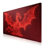 Jahosin Large Gaming Mouse Pad with Stitched Edges,[35.4x15.7In] Extended Mouse Pad with Non-Slip Natural Rubber Base for Gamer/Desktop/Office/Home 90x40 RedragonJ