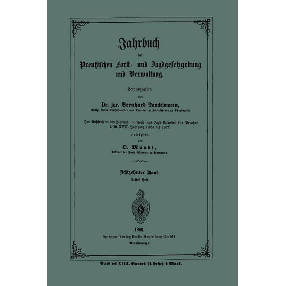 Jahrbuch Der PreuÃischen Forst- Und Jagdgesetzgebung Und Verwaltung, (Paperback)