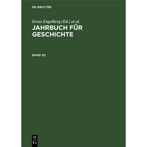 Jahrbuch Für Geschichte. Band 20, (Hardcover)