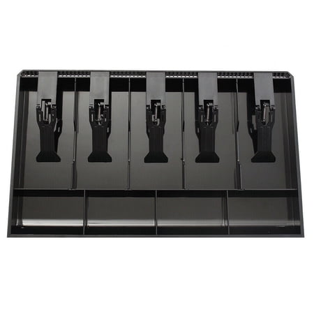Jahy2Tech 16" Cash Coin Register Money Drawer Storage Box With 5 Bill 4 Coin Tray Portable