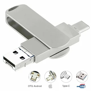 iXflash 128GB iPhone iPad Flash Pen Drive USB 3.1 Apple MFi Certified  Lightning Connector External Storage Memory Expansion for iOS