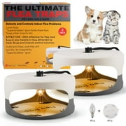 Jahy2Tech 2 Pack Flea Traps with 4 Sticky Disc & 6 Bulbs & 2 Electric Wires, Flea Killer Indoor Bed Bug Trap Pest Control, Non Toxic & Harmless