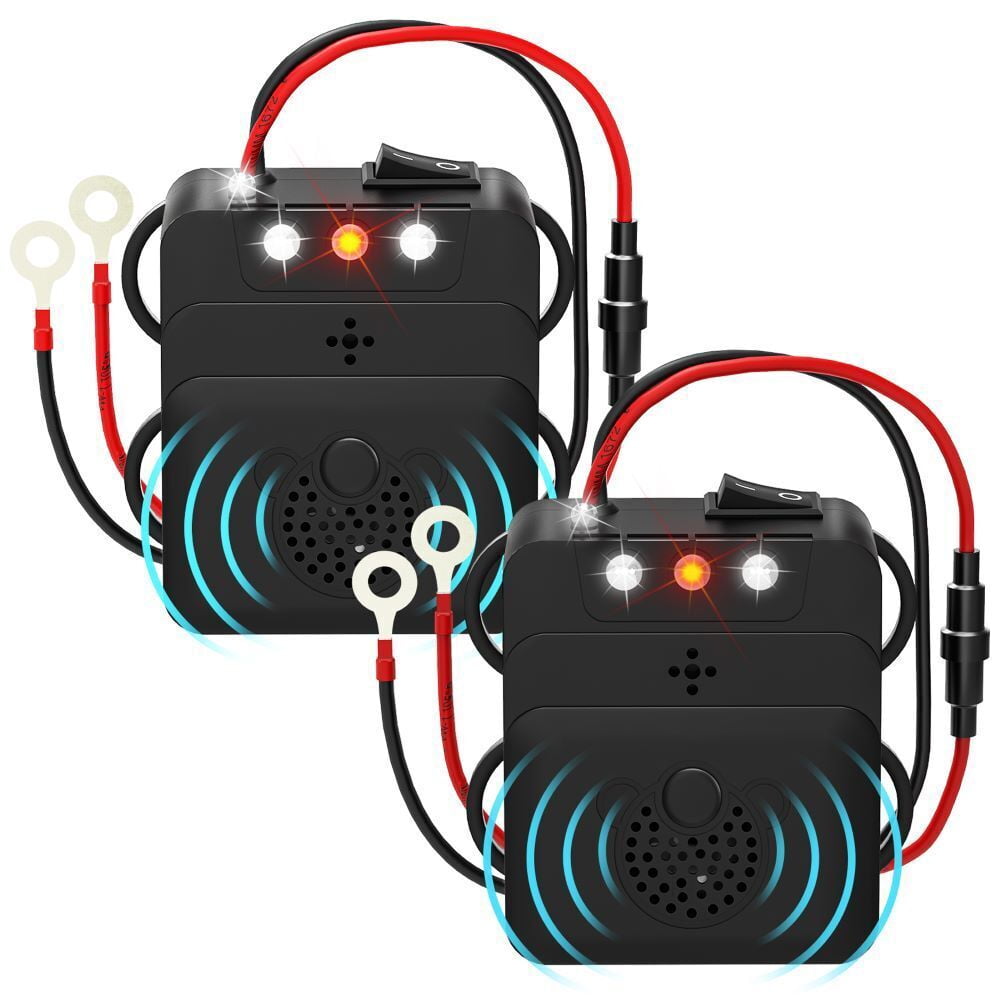 Jahy2Tech 2 Pack Ultrasonic with Evictor Strobe Light Under Hood Rodent