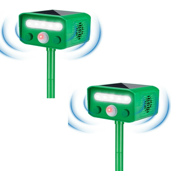 Jahy2Tech 2Pack Solar Ultrasonic Animal Repellent for Yard Home with Motion Sensor