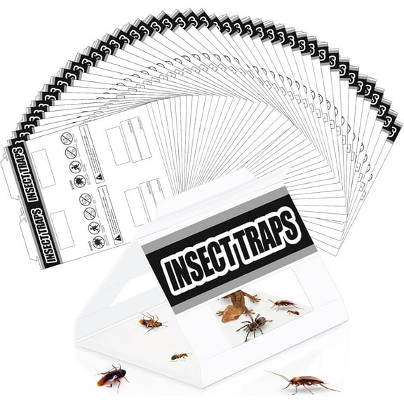 Jahy2Tech 72-Pack Indoor Roach & Spider Glue Traps Insect Sticky for Cockroach, Bug & Ant Effective Pest Control