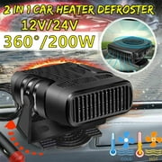 Jahy2Tech Car Heater - Portable Car Heater, 12V Car Heater, Car Heater Windshield Defroster Demister, Auto Defogger 360° Rotatable Heater