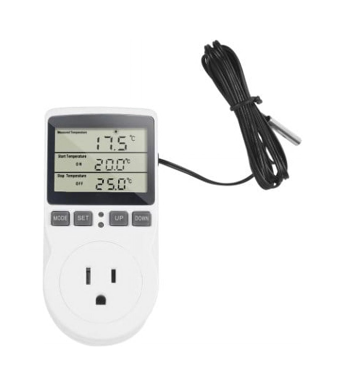 Jahy2Tech Digital Thermostat Socket Plug Temperature Controller Socket, 5A C/F Display