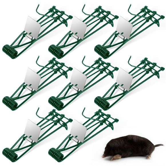 Jahy2Tech Heavy-Duty 24 Metal Mole and Gopher Traps Reusable Yard and Garden Pest Control Solution Easy Setup
