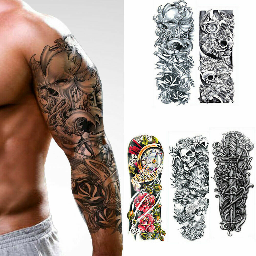Jahy2Tech Large Temporary Body Art Arm Tattoo Sleeve Waterresistant