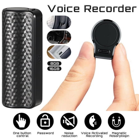 Jahy2Tech MP3 Voice Activated Recording Device Magnetic Mini SPY Audio Recorder 16GB