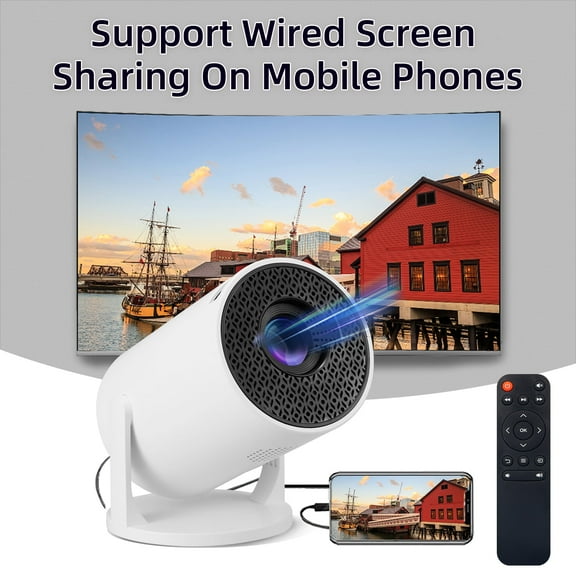 Jahy2Tech Mini Portable Projector 1080P Support Projection Compatible with Phone 180 Degree Rotation Screen Adjustment