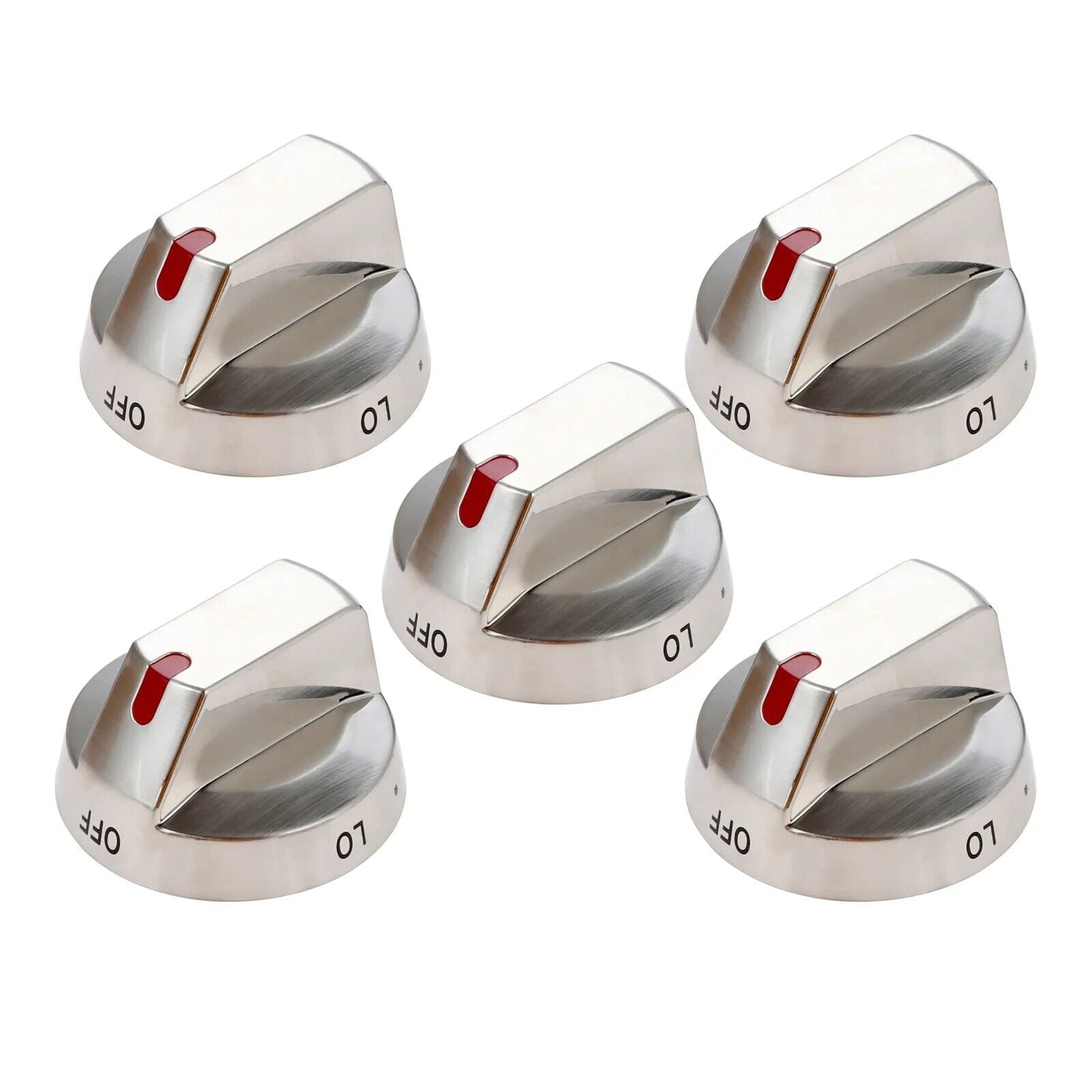 Jahy2Tech Premium ABS Gas Stove Switch Knob Set of 5 Silver Knobs