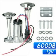 Jahy2Tech Super Loud 600DB Dual Trumpets Car Electric Horn Truck Boat Train Speaker